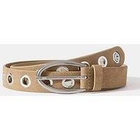 Mint Velvet Suede Eyelet Belt - Sand