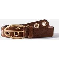Mint Velvet Suede Eyelet Belt - Tan