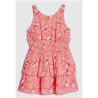 River Island Mini Girls Hibiscus Floral Bow Dress - Pink