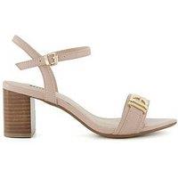 Dune London Wide Fit Jessie Block Heeled Sandals - Blush
