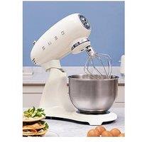 Smeg 50'S Style Stand Mixer With 4.8L Bowl, 10 Speed Levels, Cream