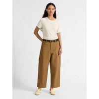 Albaray Cotton Barrel Trousers - Beige