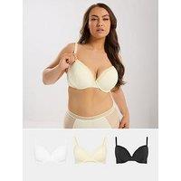 Yours Curve 3 Pack Pack T-Shirt Bra - Black