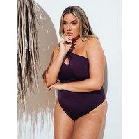 Curvy Kate Beach Bliss Asymmetric Padded Swimsuit - Mulberry Purple
