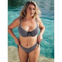Curvy Kate Holiday Check Tie-Side Bikini Brief - Black