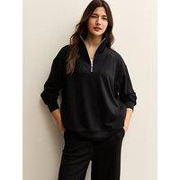 New Look Premium Quarter Zip Sweatshirt - Black