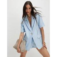 River Island Bina Short Sleeve Blazer - Blue