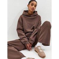 New Look Wide Leg Joggers - Dark Brown