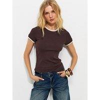 New Look 2-In-1 Jersey Top - Brown
