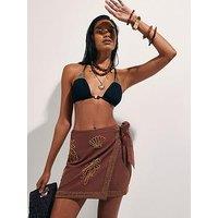 River Island Raffia Mini Skirt - Brown