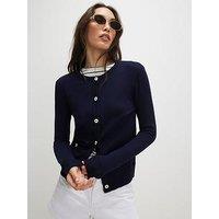 River Island Crew Cardigan - Blue