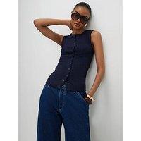 River Island Short Popper Tank - Blue