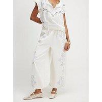 River Island Cutwork Hareem Trouser - White