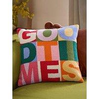 Furn Good Times Tuft 43X43 Polyester Cushion Multi