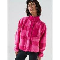 Gym + Coffee Womens Training Horizon Layer Up Full Snap - Pink