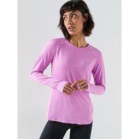 Gym + Coffee Womens Training Relentless Long Sleeve T-Shirt - Pink