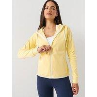 Gym + Coffee Womens Training Chill Zip Hoodie - Yellow
