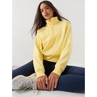 Gym + Coffee Womens Training Urban Snap Collar Sweatshirt - Yellow