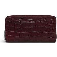 Radley Dukes Place Faux Croc Large Zip Around Wallet Dark Cherry