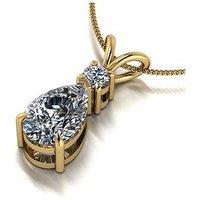 Moissanite 9Ct Gold Pear And Round Moissanite Pendant And Chain
