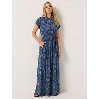Long Tall Sally Floral Shirred Waist Dress - Blue