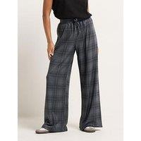 Pixiegirl Petite Brushed Check Wide Leg Trousers