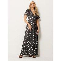 Long Tall Sally Tall Spot Wrap Maxi Dress