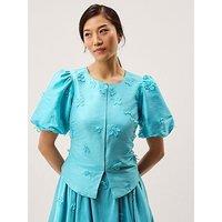 Monsoon Odette Peplum Jacket - Blue