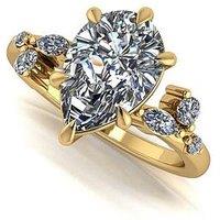 Moissanite 9Ct Gold Lady Lynsey 4Ct Total Pear Shaped Moissanite Solitaire Ring