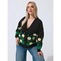 Yours Curve Floral Garden Border Cardigan