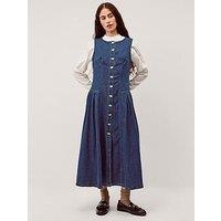 Monsoon Layla Button Dress - Blue