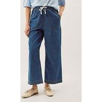 Monsoon Heidi Drawstring Wide Leg Jeans - Blue