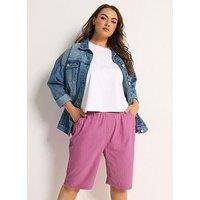 Yours Curve Cool Cotton Shorts - Pink