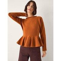Monsoon Peony Peplum Jumper - Orange