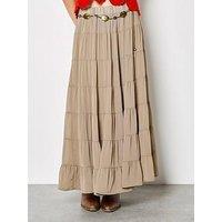 Apricot Multi Tiered Skirt With Belt