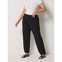 Yours Curve Barrel Trouser - Black