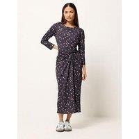 Pixiegirl Petite Spot Print Twist Waist Maxi Dress