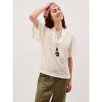 Monsoon Logan Linen T Shirt - White