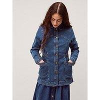 Monsoon Mabel Longline Jacket - Blue