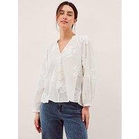 Monsoon Aria Embroidered Shirt - White