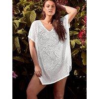 Yours Curve Throw On Beach Kimono - White
