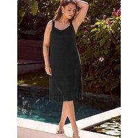 Yours Curve Crochet Swing Beach Dress - Black