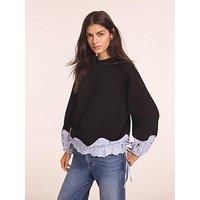 Mint Velvet Navy Stripe Hem Sweatshirt - Blue