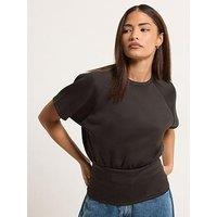 Pixiegirl Petite Scuba Raglan Top - Brown