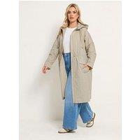 Yours Curve Longline Parka - Cream