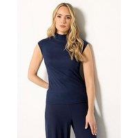 Long Tall Sally Tie Back Rib T-Shirt - Blue