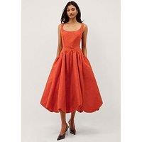 Monsoon Mila Dupion Dress - Orange