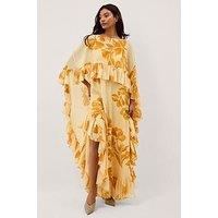 Monsoon Joanna Floral Cape Maxi Dress - Ivory