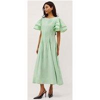 Monsoon Pelia Pleated Midi Dress - Green