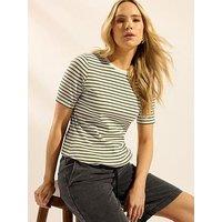 Long Tall Sally Striped Rib T-Shirt - Green